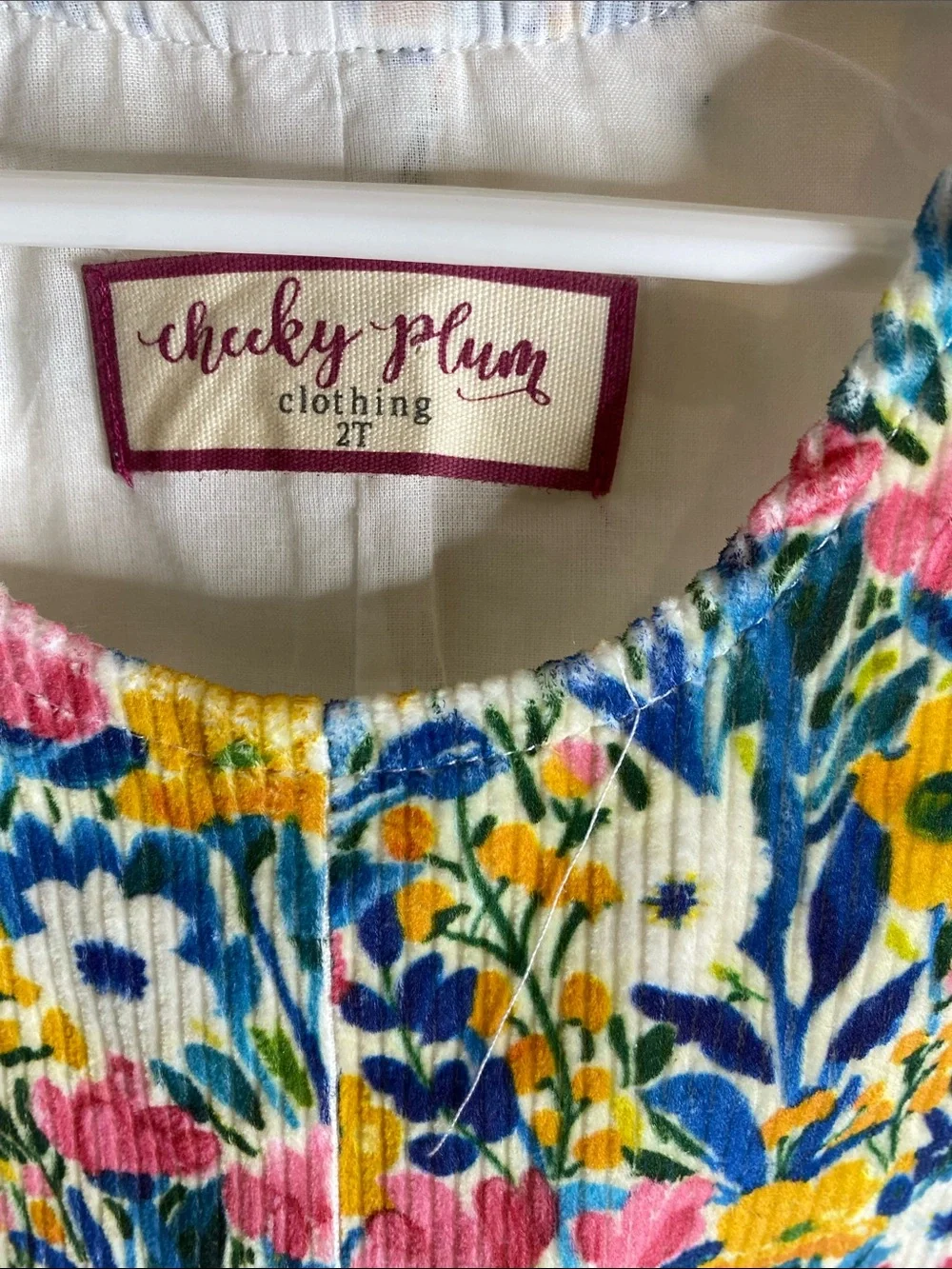 Cheeky Plum Girls' Floral Corduroy Jumper
